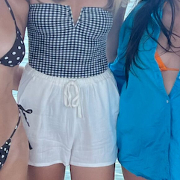 4th & Reckless White  Linen Mix Shorts with Drawstring - Size S - Picture 6 of 6